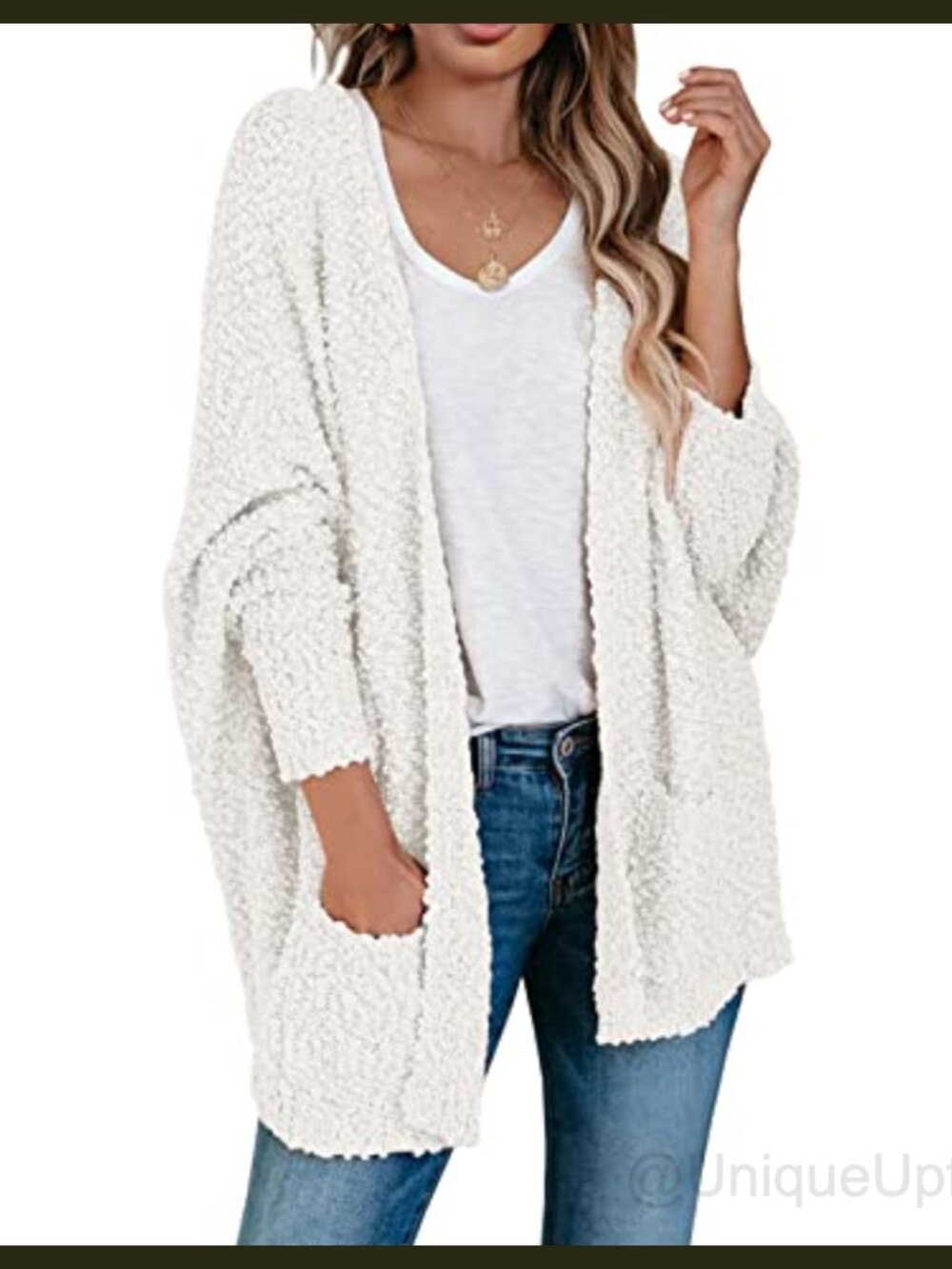 Saodimallsu Womens Chunky Popcorn Cardigan Oversized Cozy Long Sweater